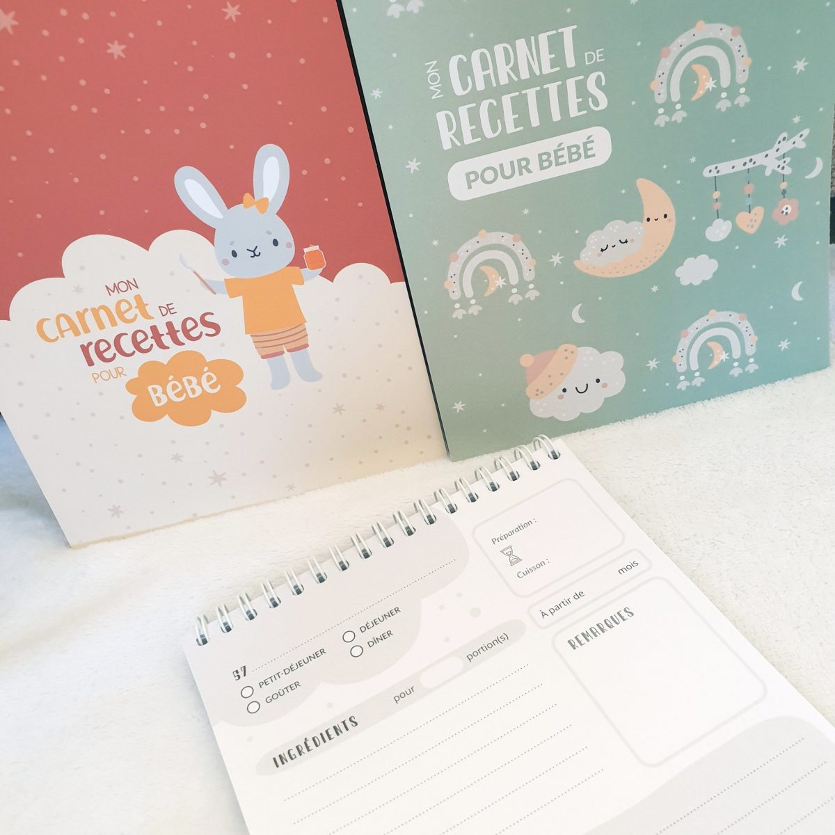 Carnet de recettes pour bébé (modèle lapin)