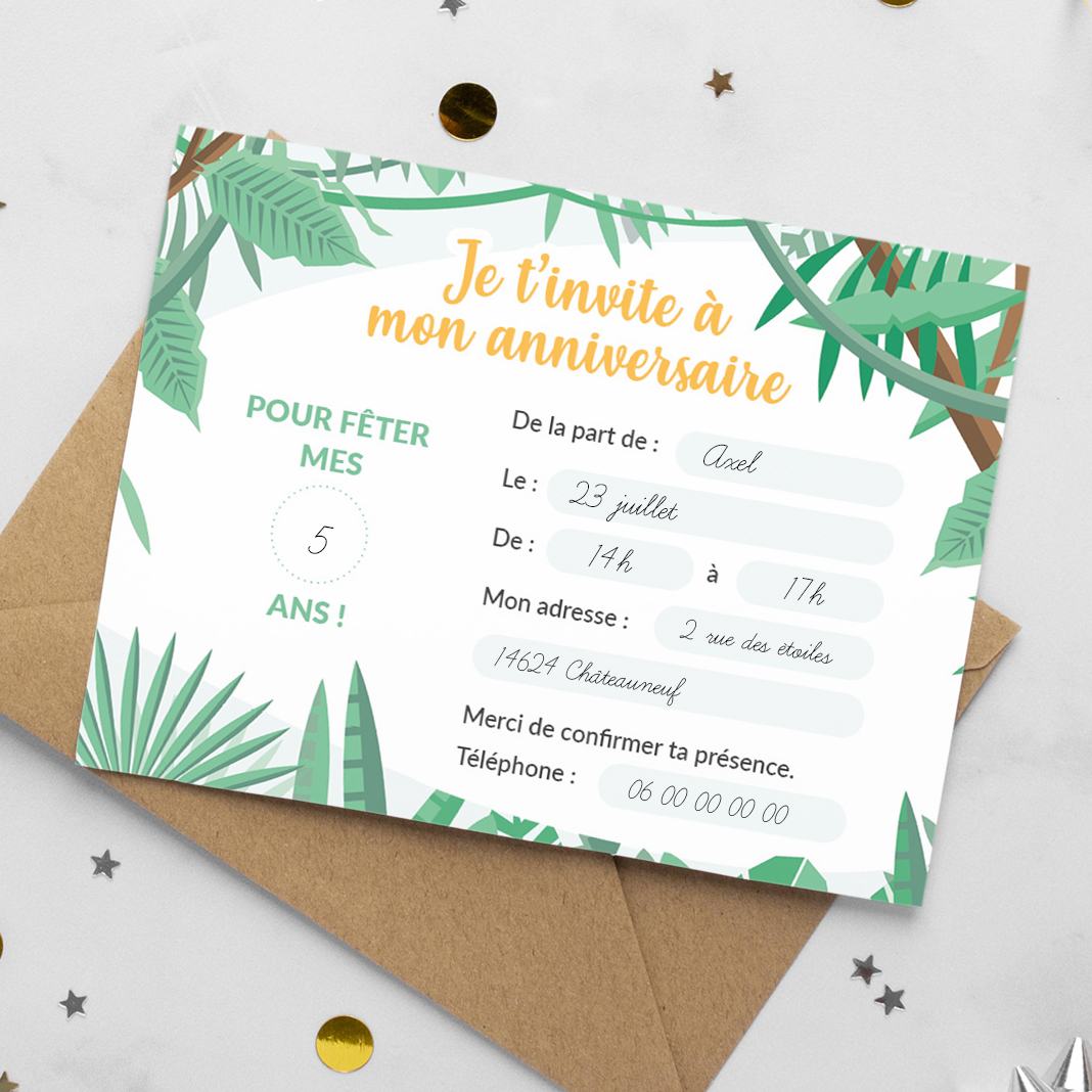 Cartes d'invitation anniversaire