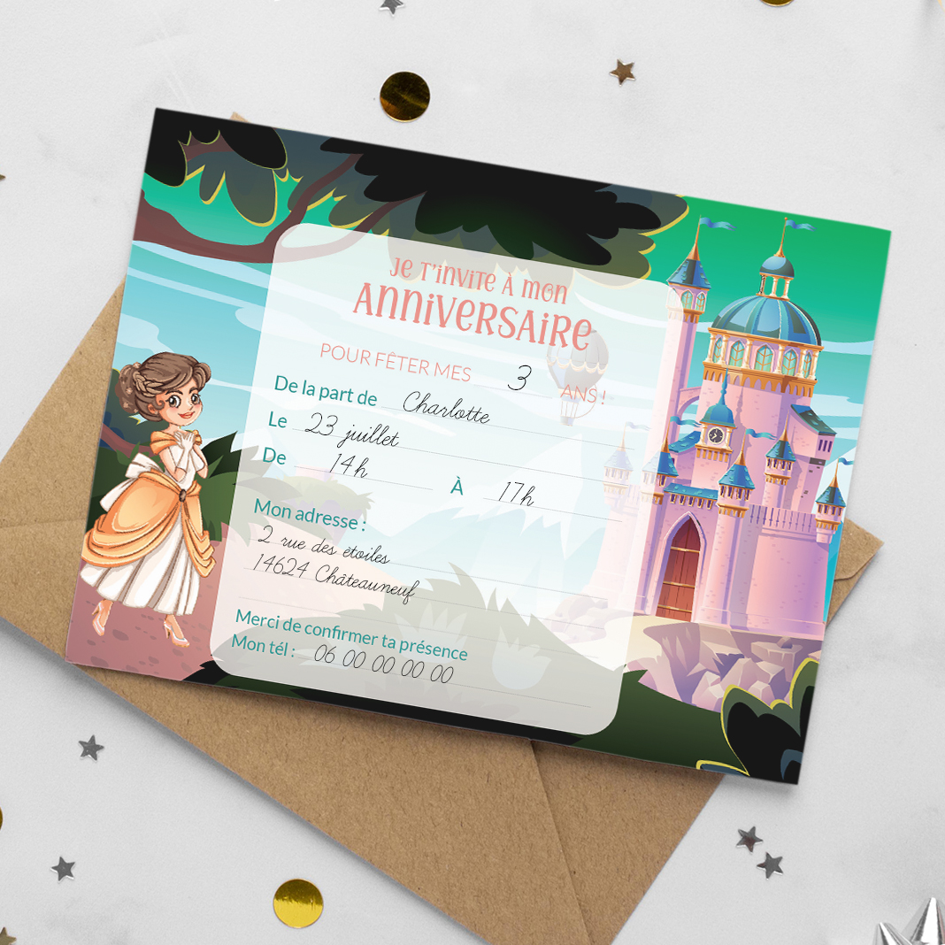 Carte d'invitation d'anniversaire 1 an