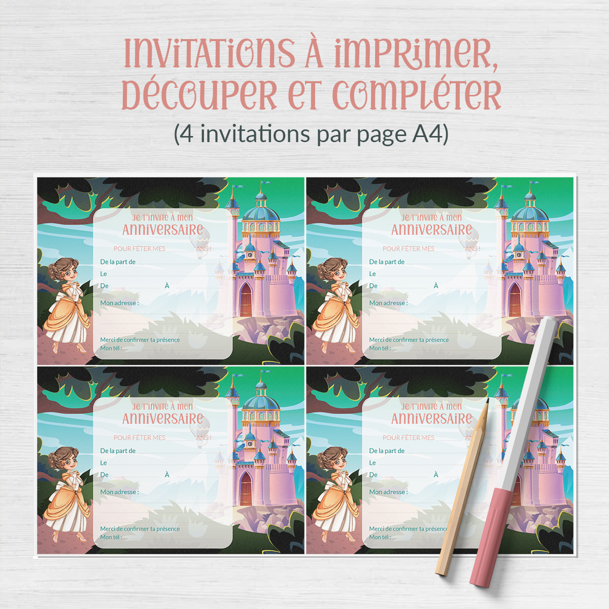 Carte D'invitation Anniversaire Avec Jolie Fille