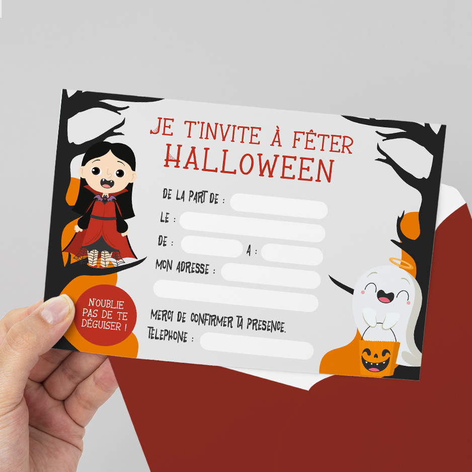 Carte d'invitation Halloween (à télécharger)