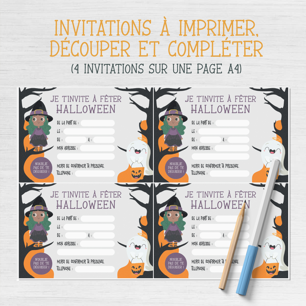 Carte d'invitation Halloween (à télécharger)